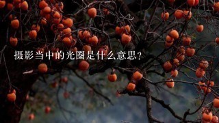 摄影当中的光圈是什么意思？