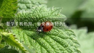 想学手机拍照，需要准备什么？