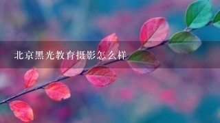 北京黑光教育摄影怎么样