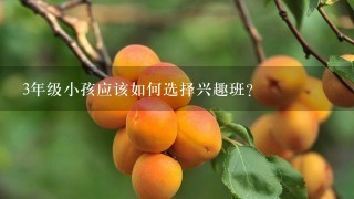 3年级小孩应该如何选择兴趣班？