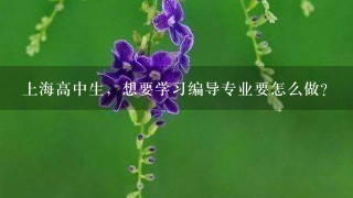 上海高中生，想要学习编导专业要怎么做?