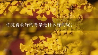 你觉得最好的背景是什么样的呢？